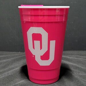 Oklahoma University Travel Mug Cup 16oz Reusable Tailgate Party New
